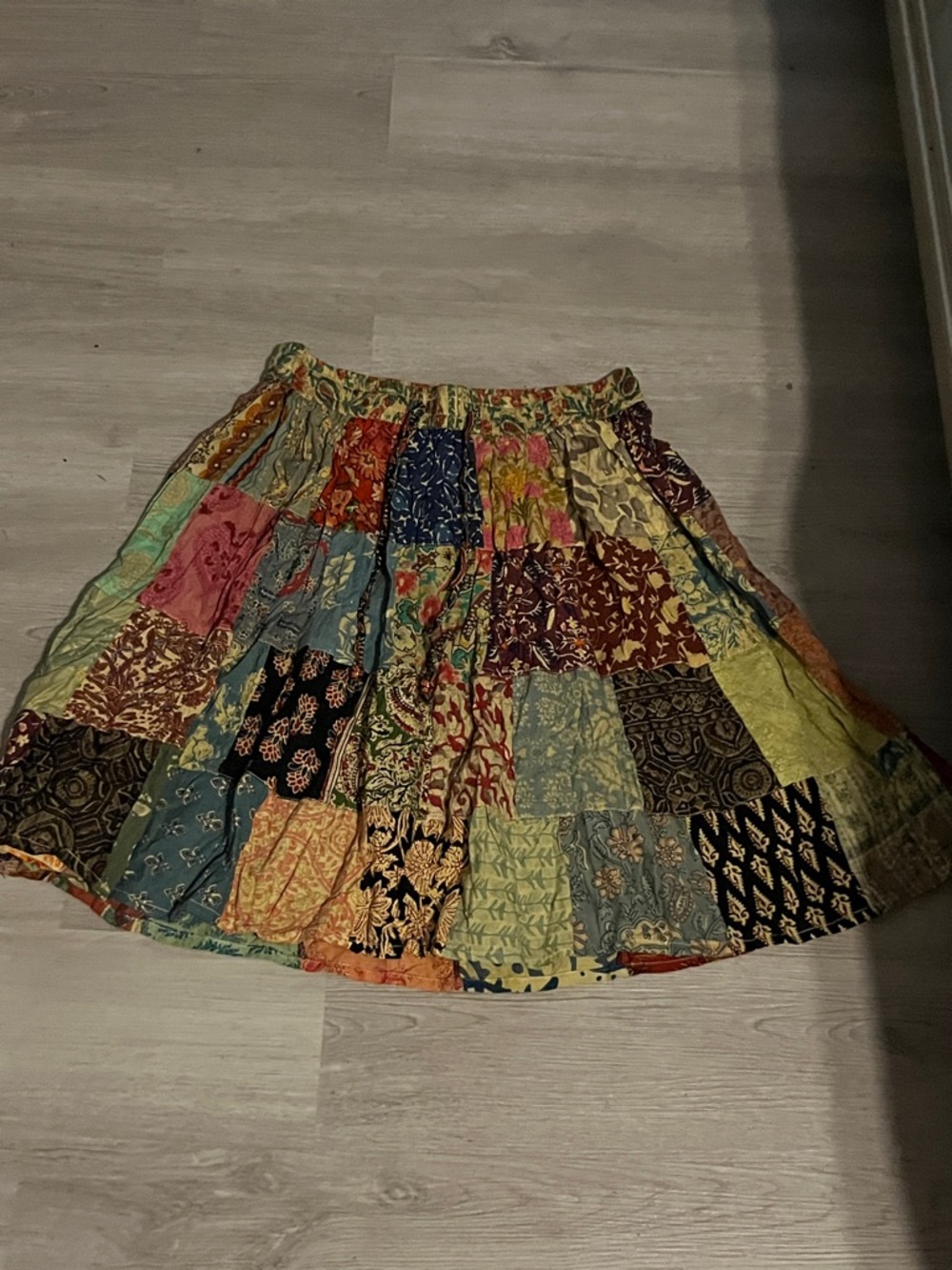 Patchwork Circle Skirt in Multi — Lightweight Boho Style